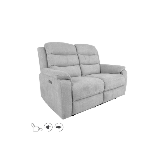 Diivan MIMI 2-kohaline elektriline recliner, helehall