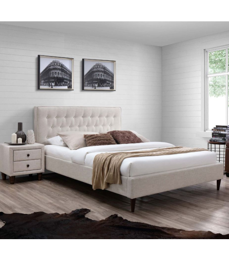 Voodi EMILIA 120*200 cm, madratsiga HARMONY TOP, beez