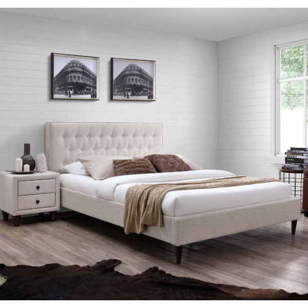 Voodi EMILIA 120*200 cm, madratsiga HARMONY TOP, beez