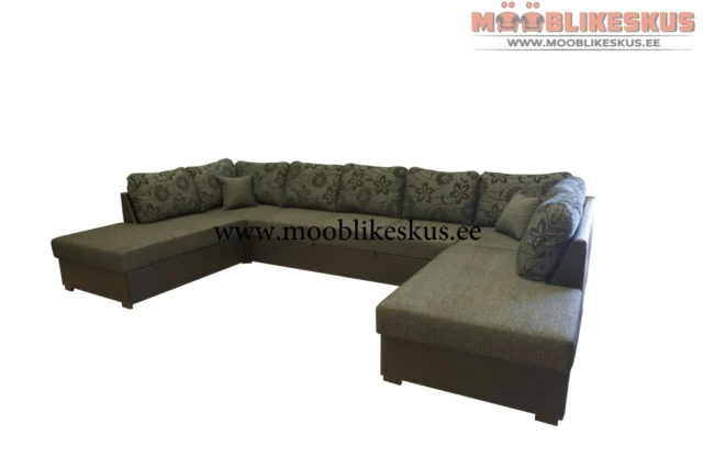 Nurgadiivanvoodi Silver XXL 2 pesukastiga  L:383cm