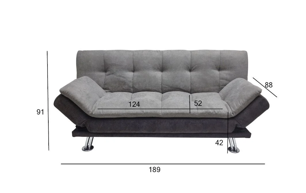 Diivanvoodi ROXY 189cm hall/tumehall
