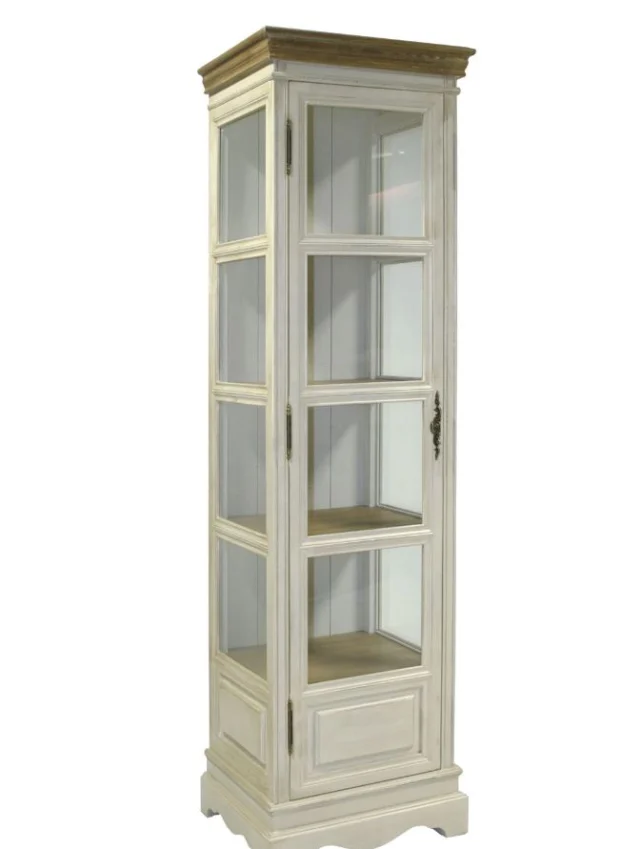 Vitriinkapp SAMIRA 49*39*178cm SAAR antiikvalge/naturaalne