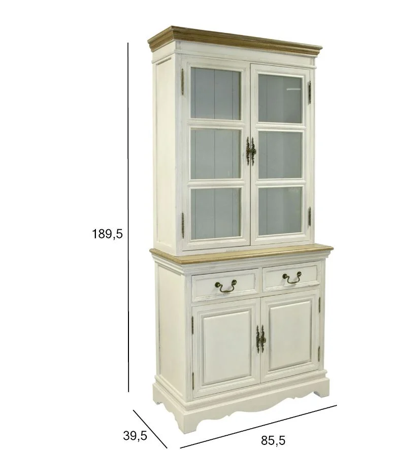 Vitriinkapp SAMIRA 85,5*39,5/31*189,5cm SAAR antiikvalge