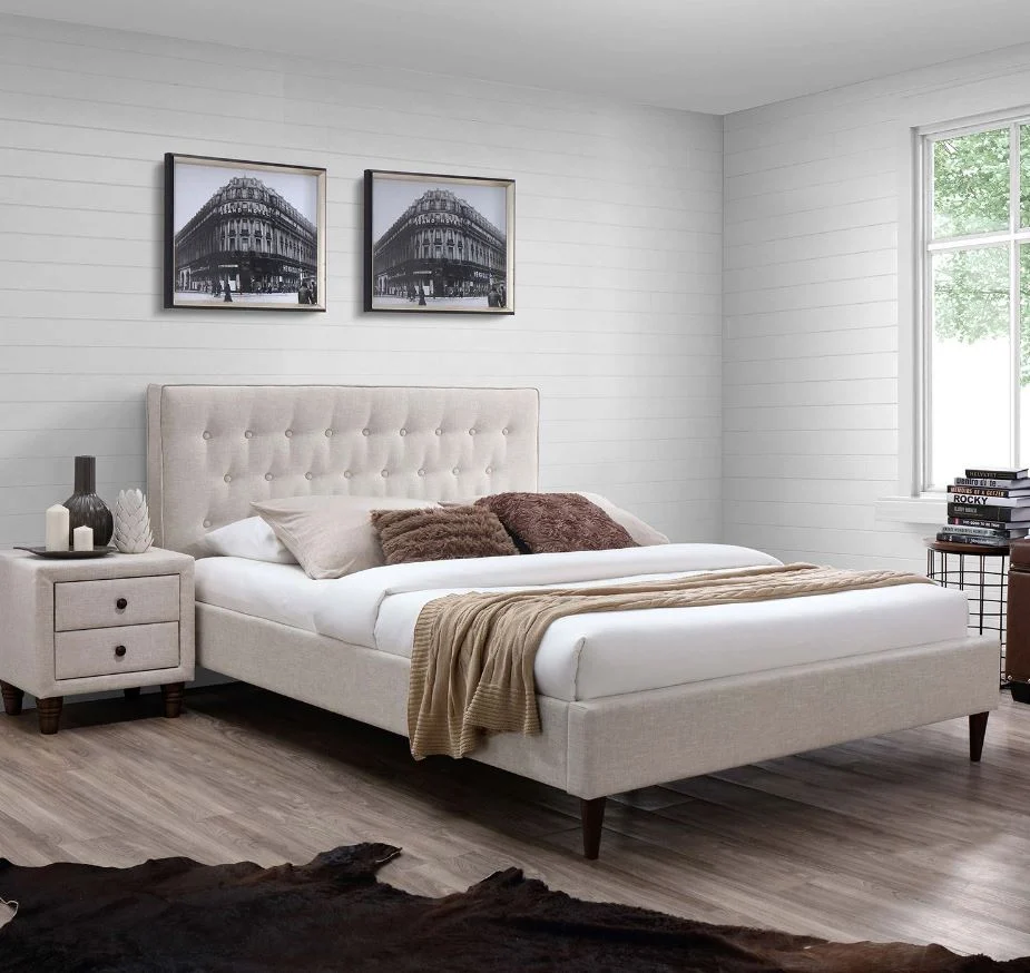 Voodi EMILIA 160*200cm, madratsiga HARMONY TOP, beez