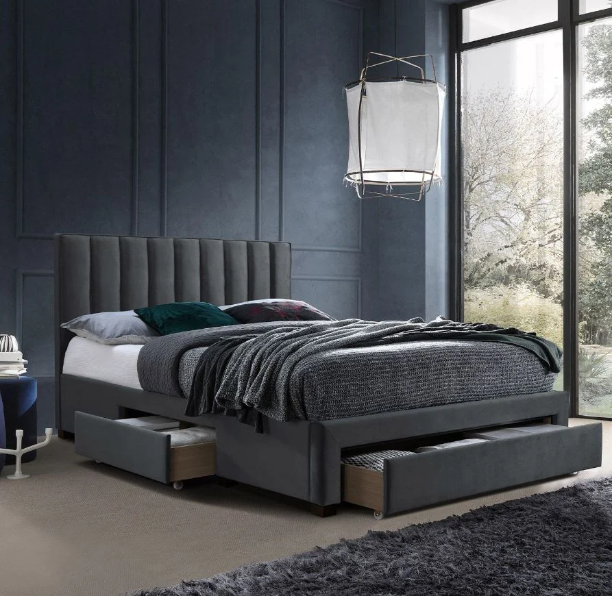 Voodi GRACE 160*200cm, tumehall