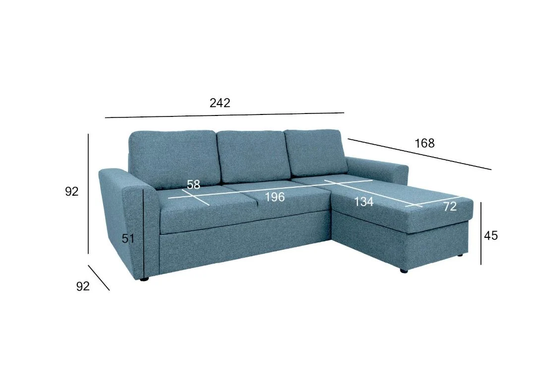 Nurgadiivanvoodi INGMAR 242cm helesinine