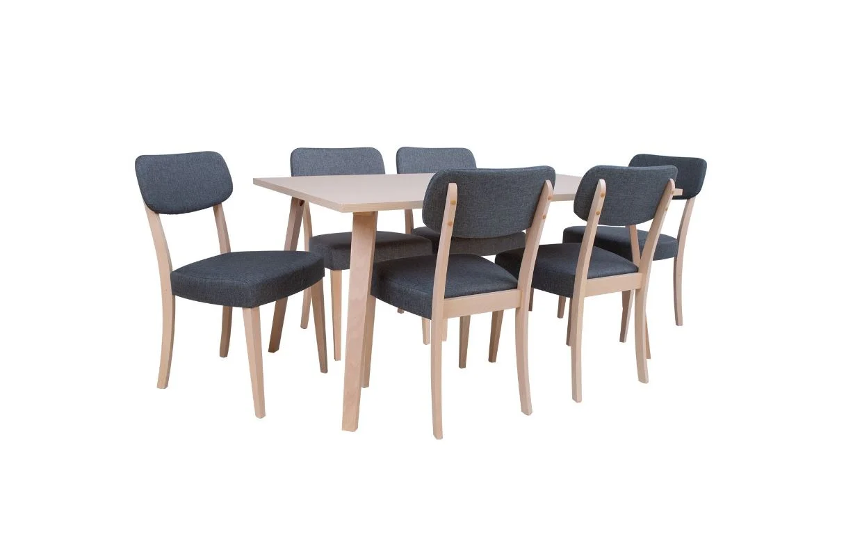 Söögilauakomplekt ADORA laud, 6 tooli